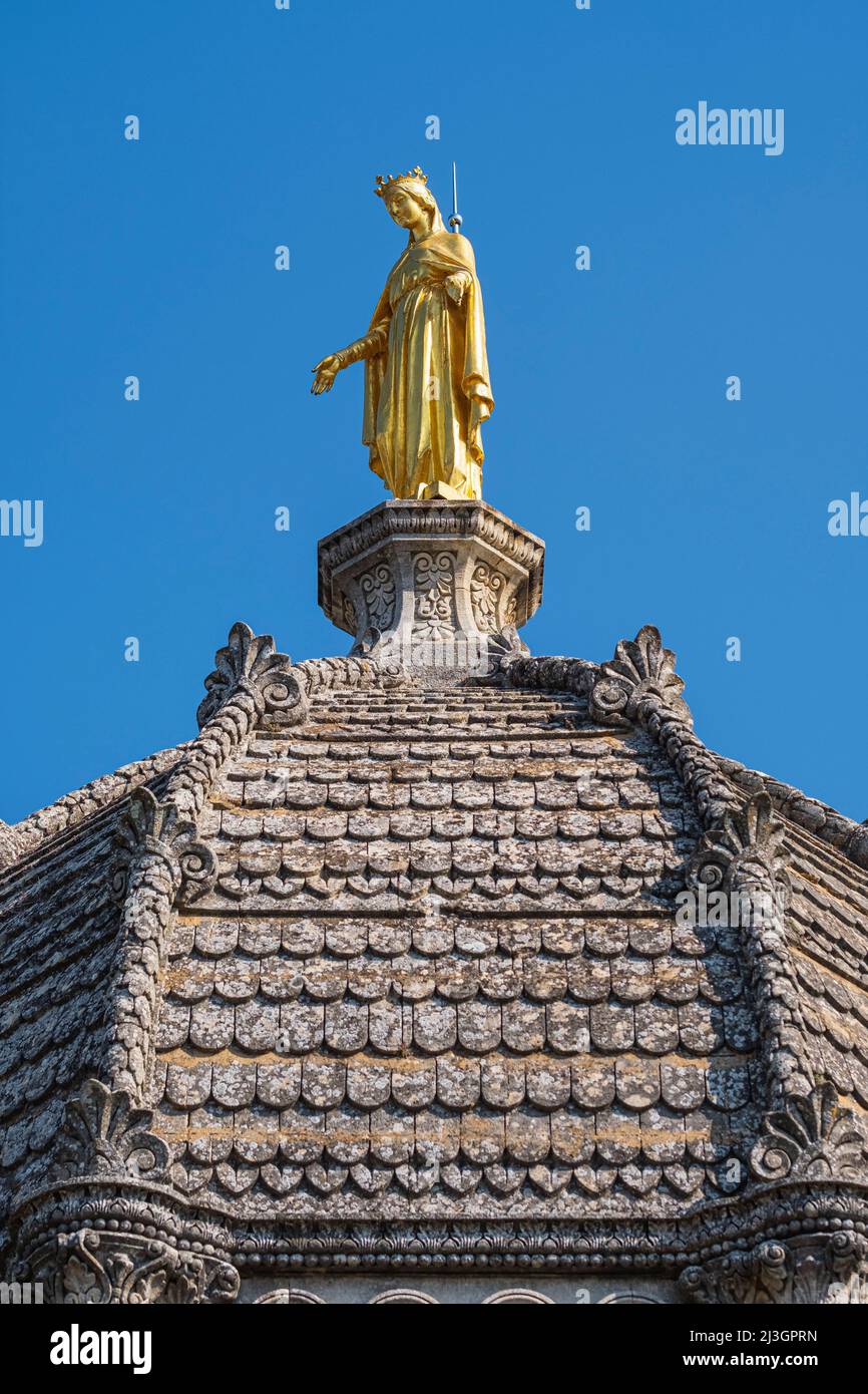 France, Alpes-de-Haute-Provence, Luberon Regional Natural Park, Forcalquier, the Citadel, Notre-Dame de Provence chapel in neo-Byzantine style erected in 1875 Stock Photo