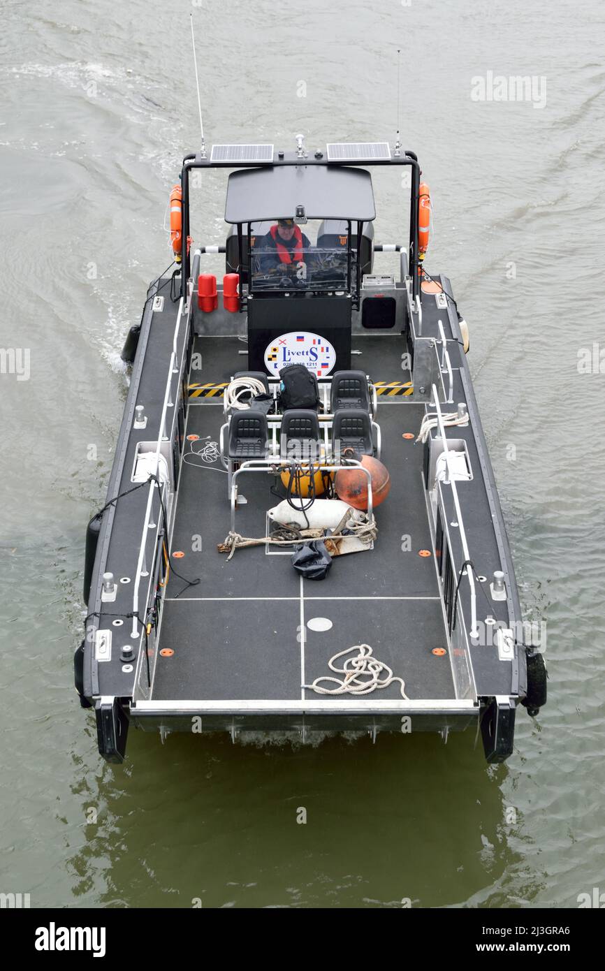 Landing Craft BRAVO LIMA GB operated by Livetts Group seen operating in London Stock Photo