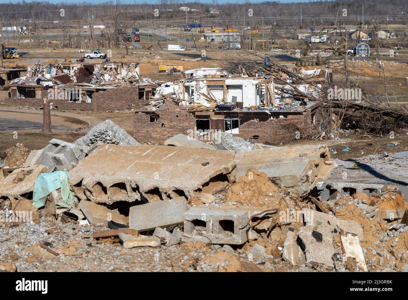 Dawson Springs, Kentucky Damage from the December 2021 tornado that