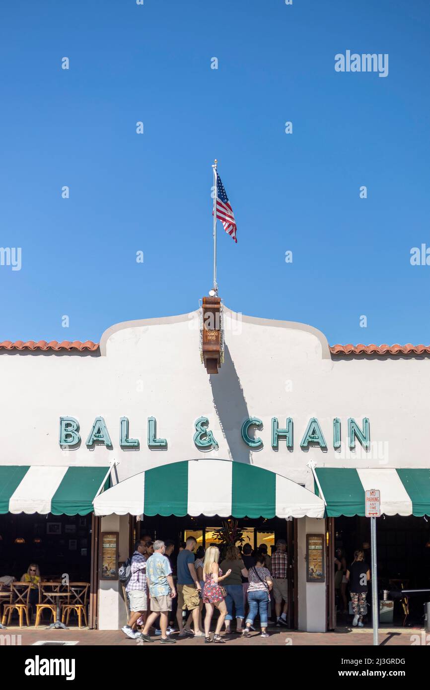 United States, Florida, Miami, Ball and chain, Cuban cafe in the Little