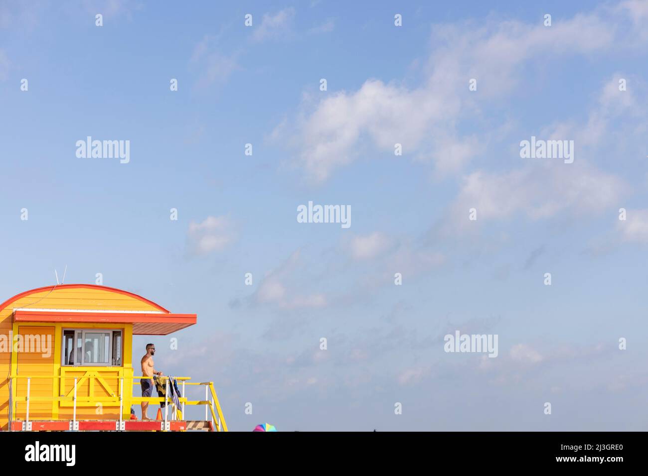 United States, Florida, Miami, Miami Beach, Lifeguard stations on South