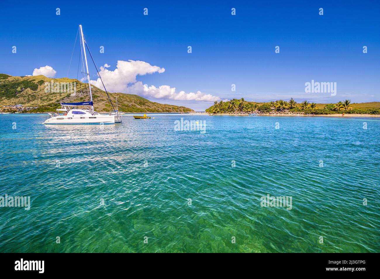 France, Lesser Antilles, French West Indies, Saint-Martin, National Nature Reserve, cabotage to Pinel islet Stock Photo
