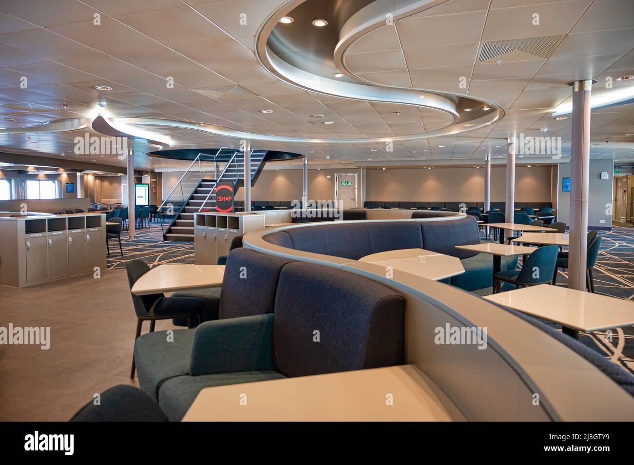 Onboard the ferry W.B.Yeats, operated by Irish Ferries on routes from