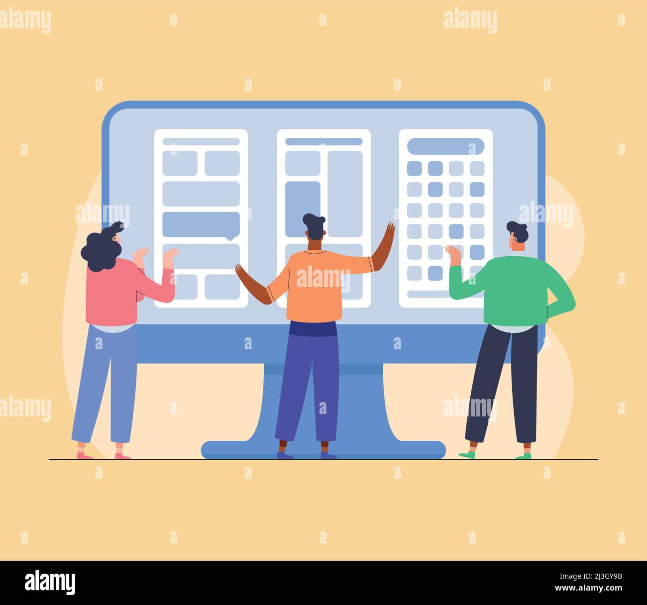UI and UX three designers characters Stock Vector Image & Art - Alamy