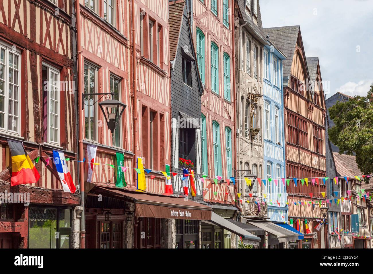 France, Seine-Maritime (76), Rouen, rue Eau de Martainville, half-timbered houses dating from medieval times Stock Photo