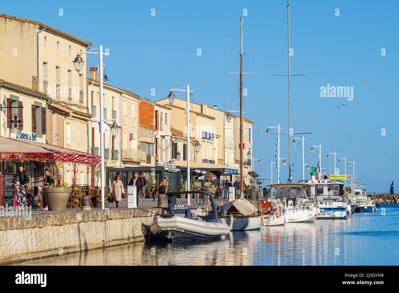 France, Herault, Marseillan, village on the banks of the Etang de Thau, port of Marseillan-Ville Stock Photo