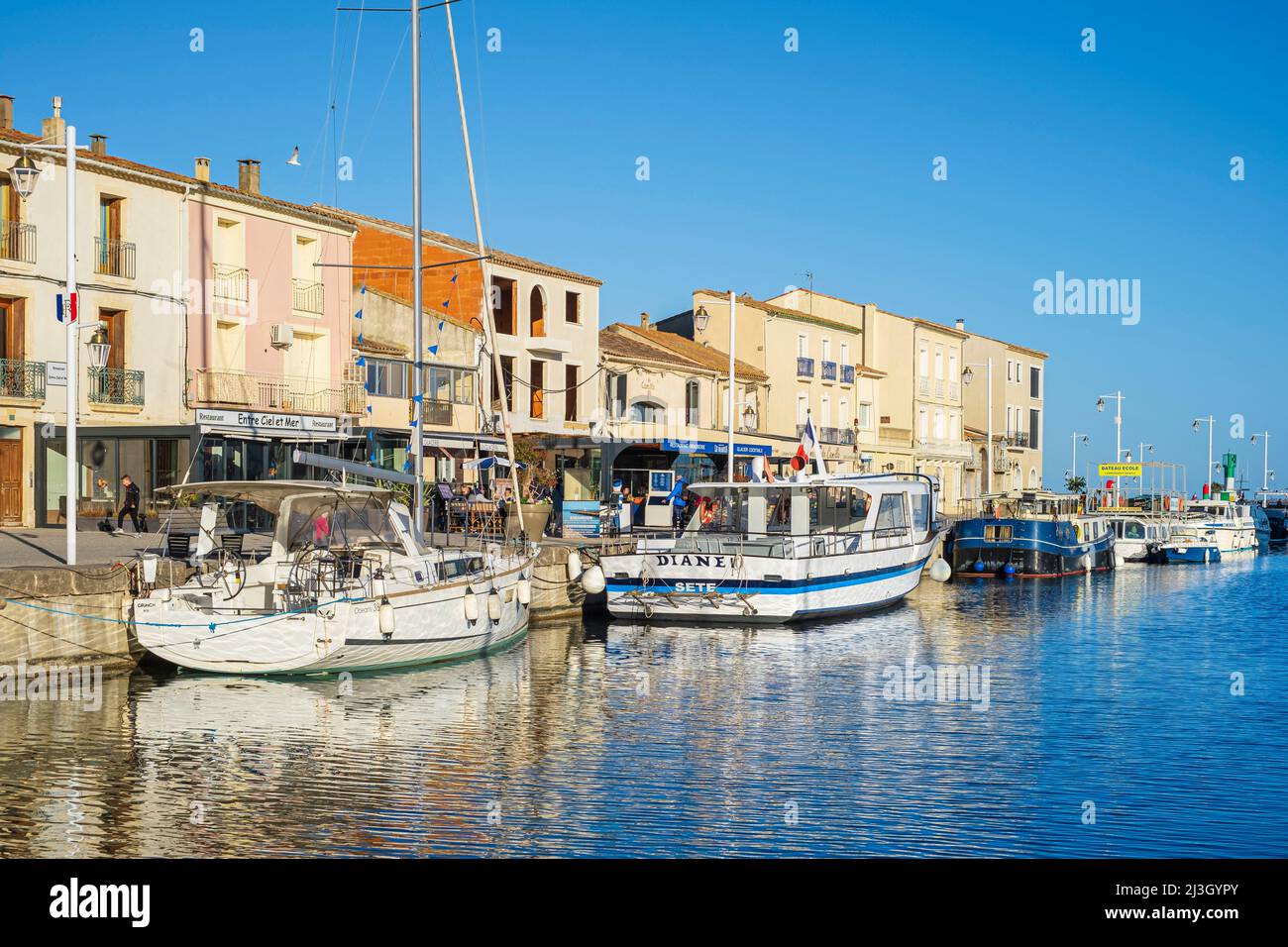 France, Herault, Marseillan, village on the banks of the Etang de Thau, port of Marseillan-Ville Stock Photo