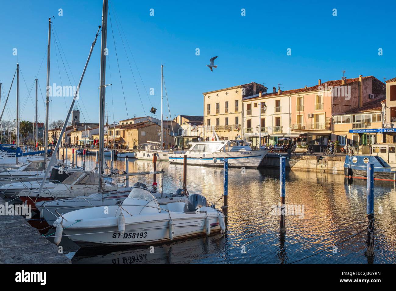 France, Herault, Marseillan, village on the banks of the Etang de Thau, port of Marseillan-Ville Stock Photo