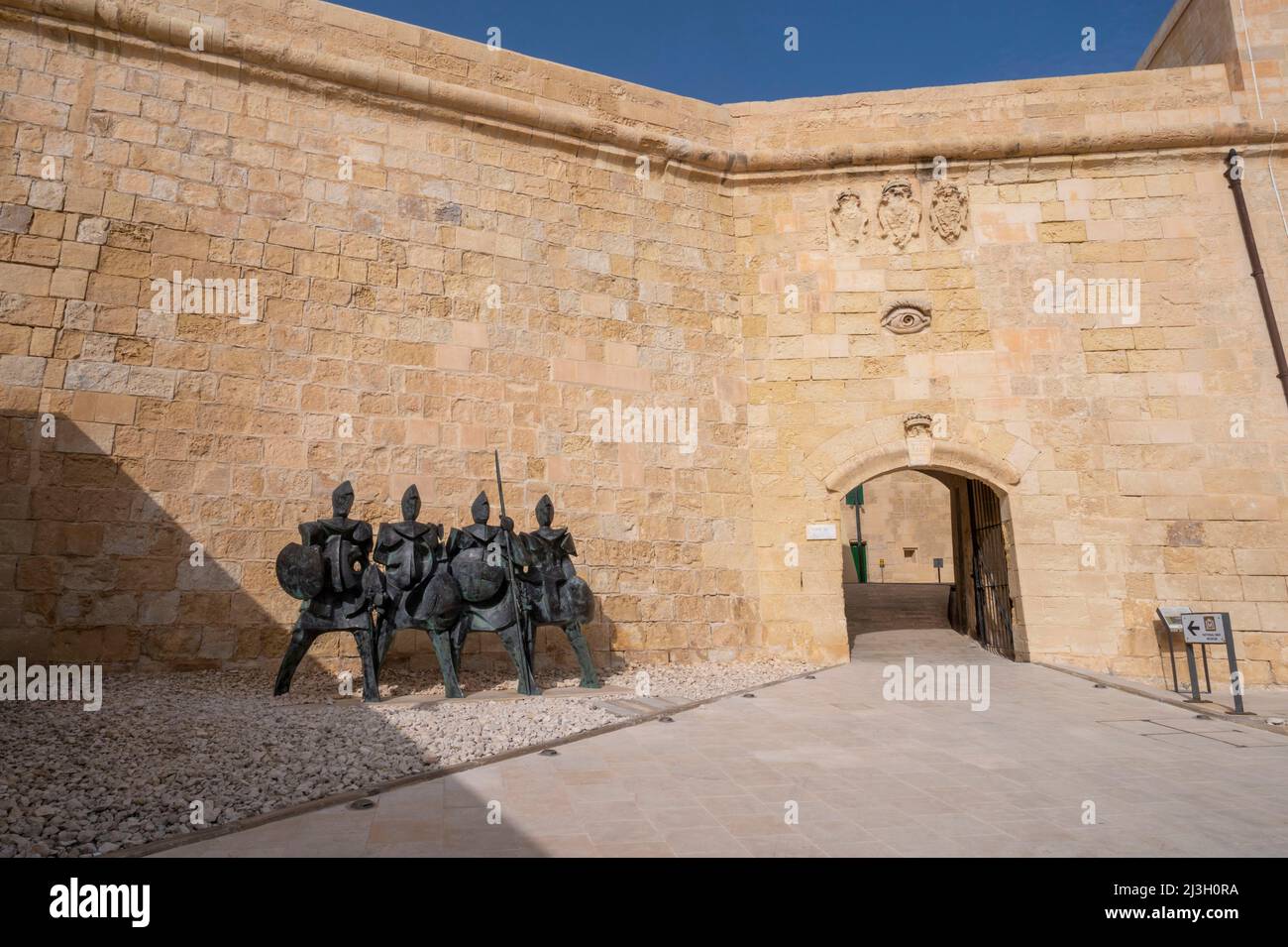 Malta, Valletta, city listed by UNESCO as Worlheritage, St Elmo fort entrance Stock Photo