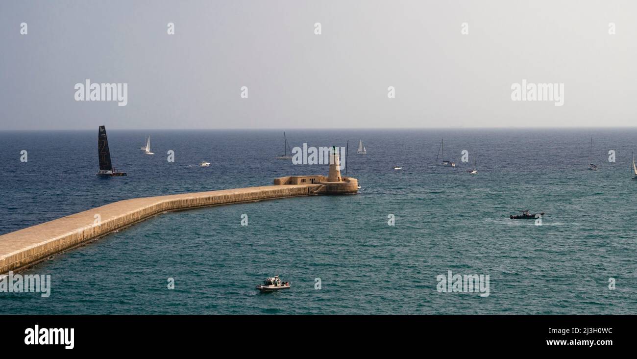 Malta, Valletta, city listed by UNESCO as Worlheritage, grand harbour entrance Stock Photo