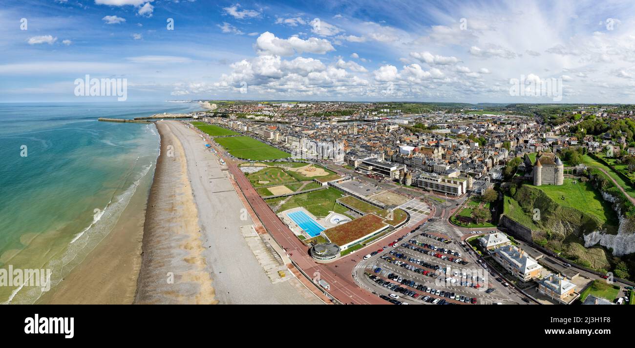 France, Seine Maritime, Dieppe, Cote d'Abatre, seafront esplanade