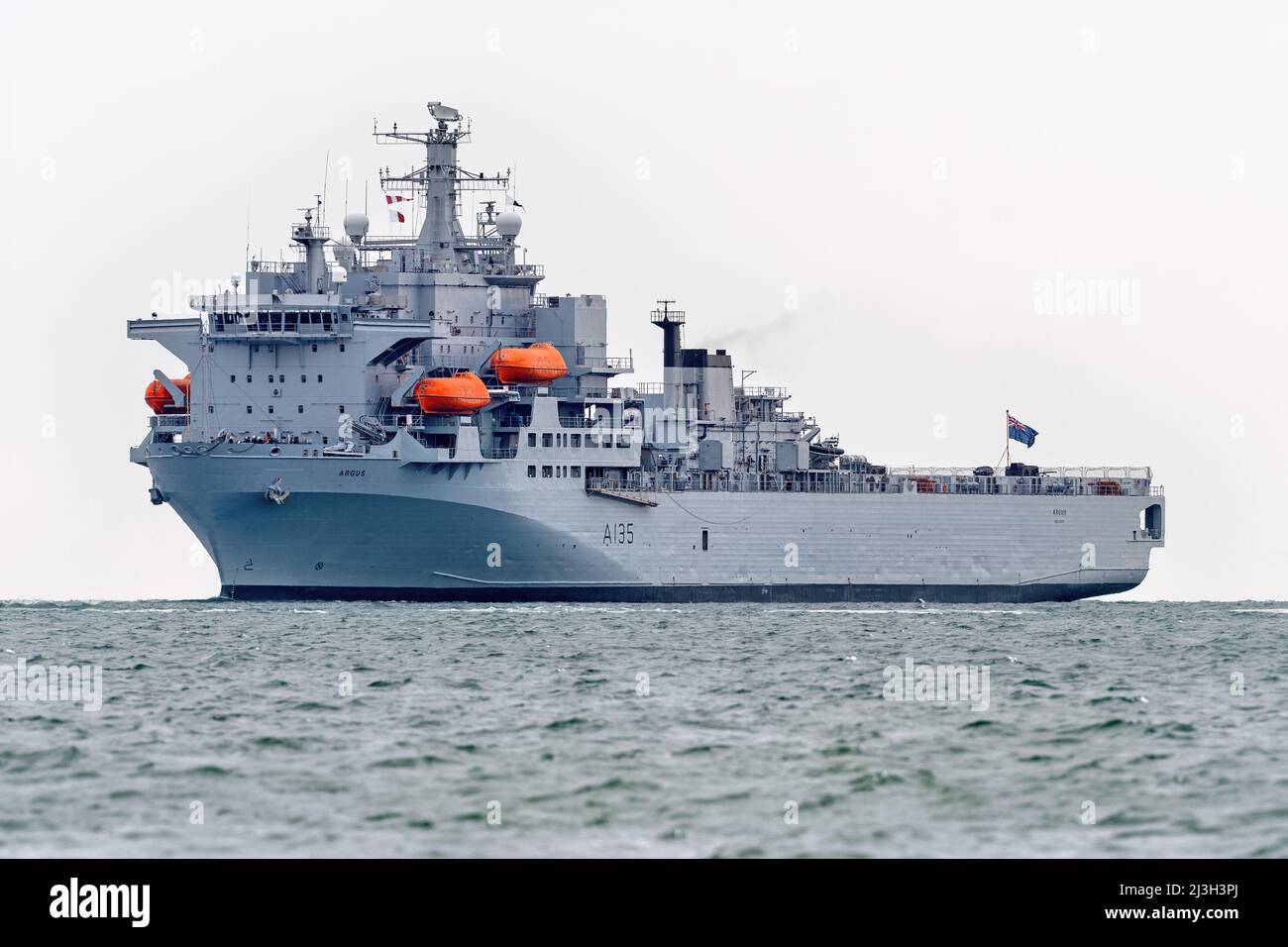 The Primary Casualty Receiving Ship RFA Argus (A135) is operated by the