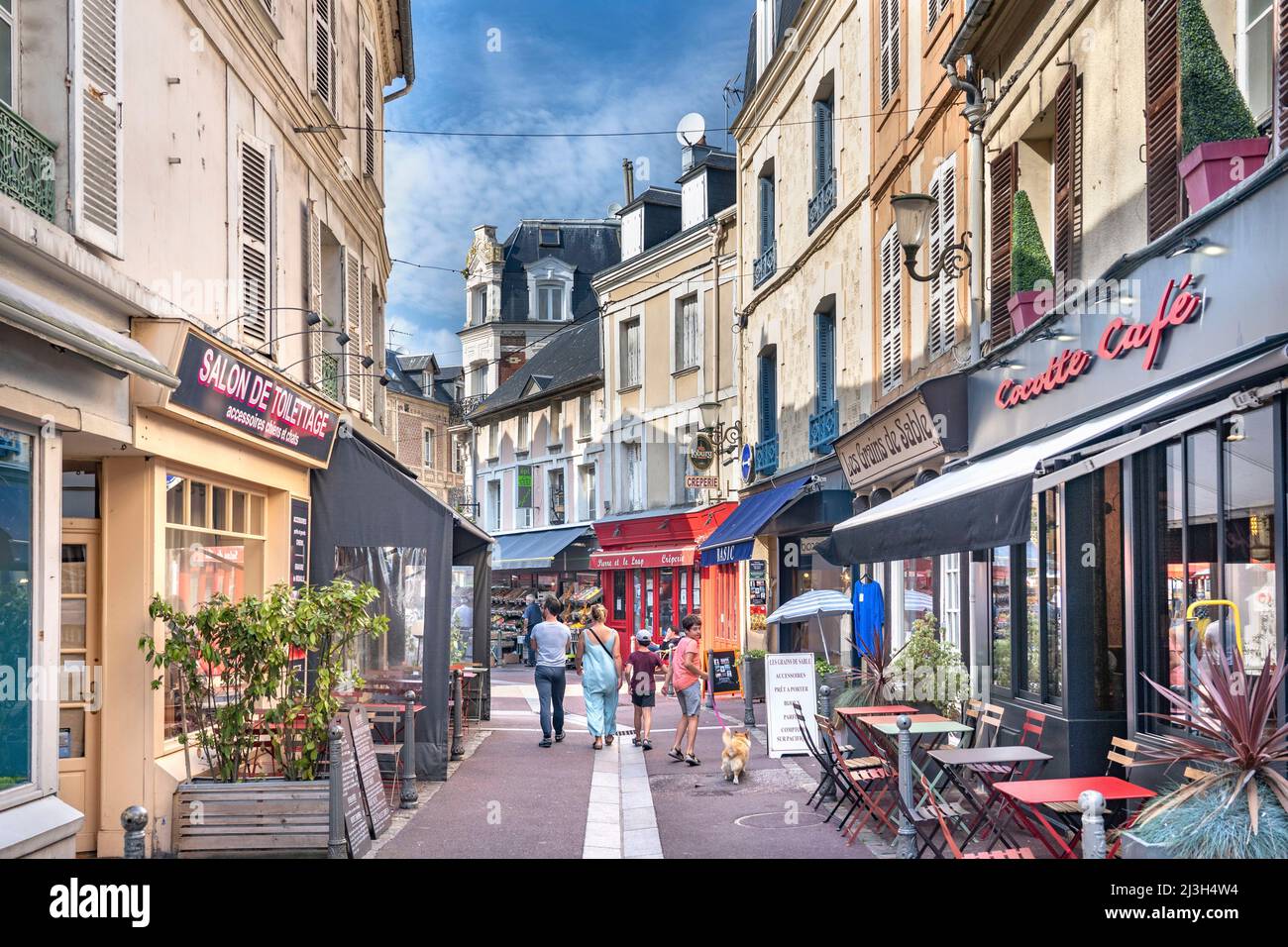 France, Normandie, Calvados, Cote Fleurie, Trouville sur Mer Stock Photo