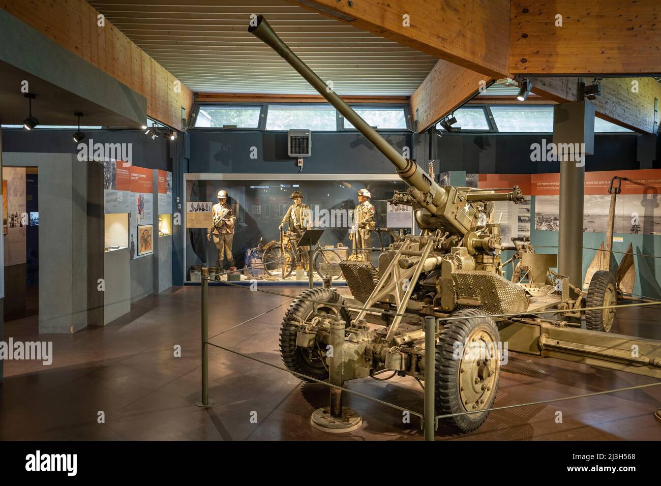 France, Calvados, Bayeux, Normandy Battle museum collection, american anti aircraft gun 40mm Bofors Stock Photo
