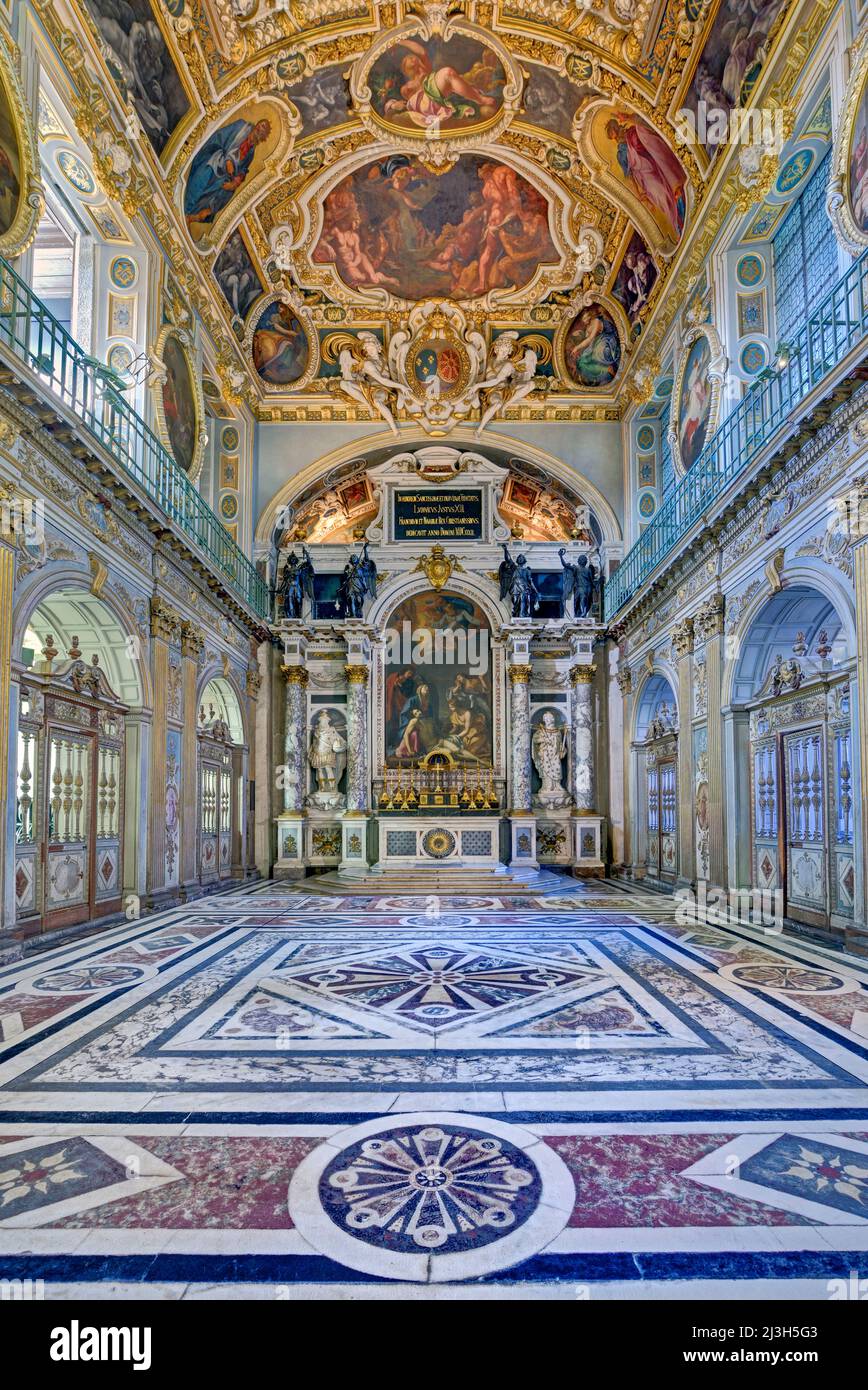 France, Seine-et-Marne, Fontainebleau, castle of Fontainebleau listed as World Heritage by UNESCO, Trinity chapel Stock Photo