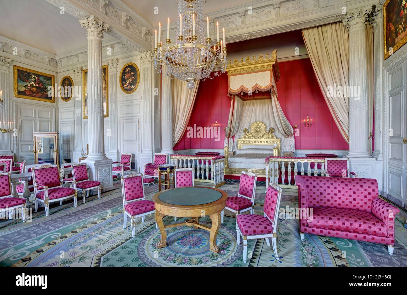 France, Yvelines, Versailles, palace of Versailles listed as World Heritage by UNESCO, Grand Trianon, the Empress bedchamber Stock Photo