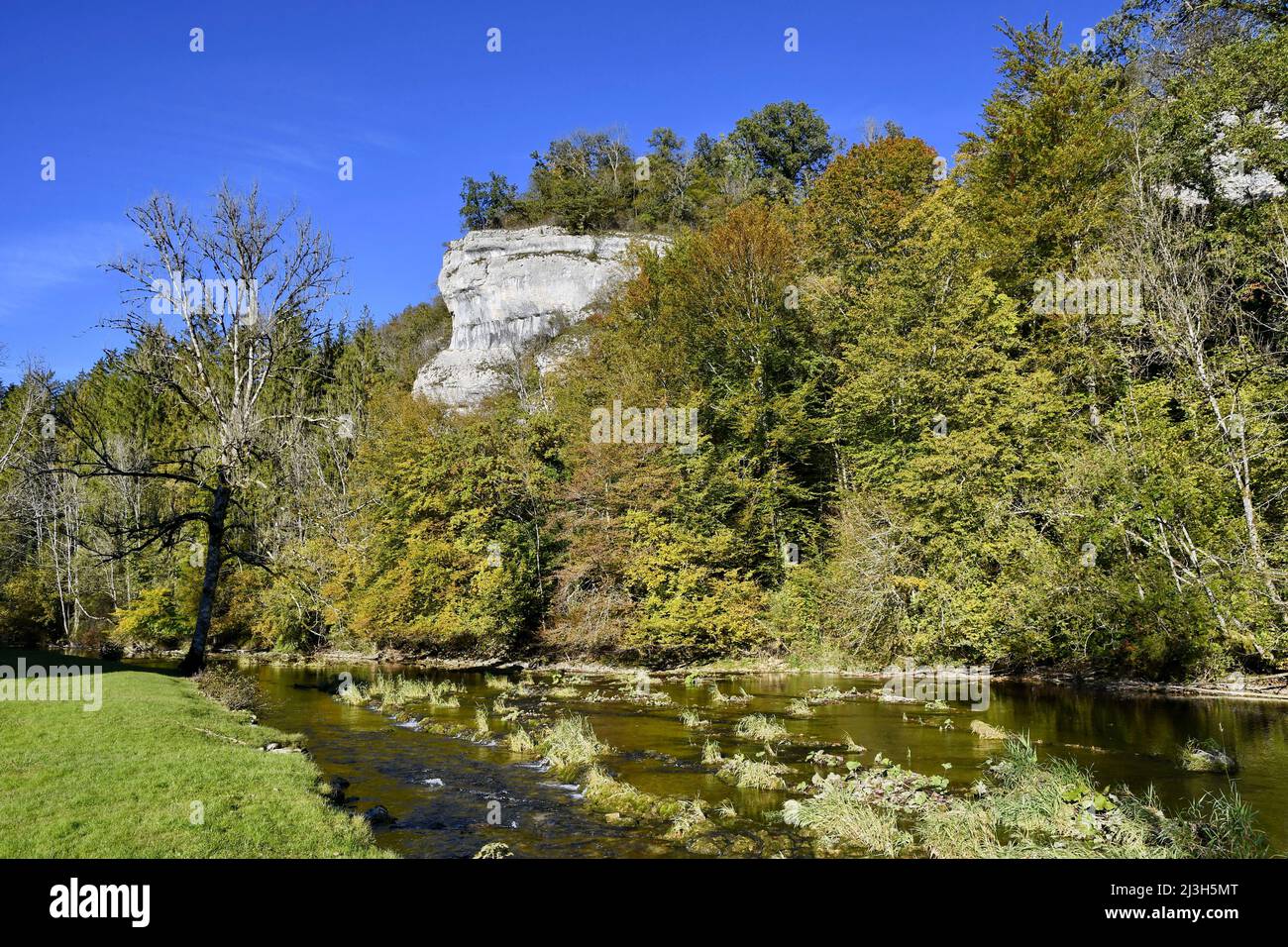 France, Doubs, Dessoubre valley, cliff Stock Photo