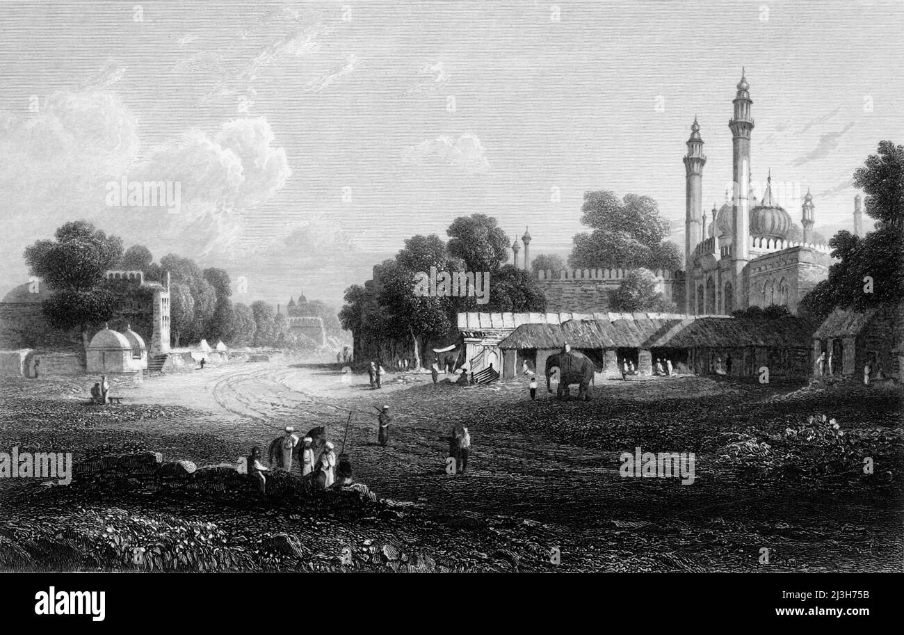 'Delhi', 1834. Street scene in India's capital. From &quot;Views in India, China and on the Shores of the Red Sea, Vol. I&quot;. [Fisher, Son &amp; Co., London, 1835] Stock Photo