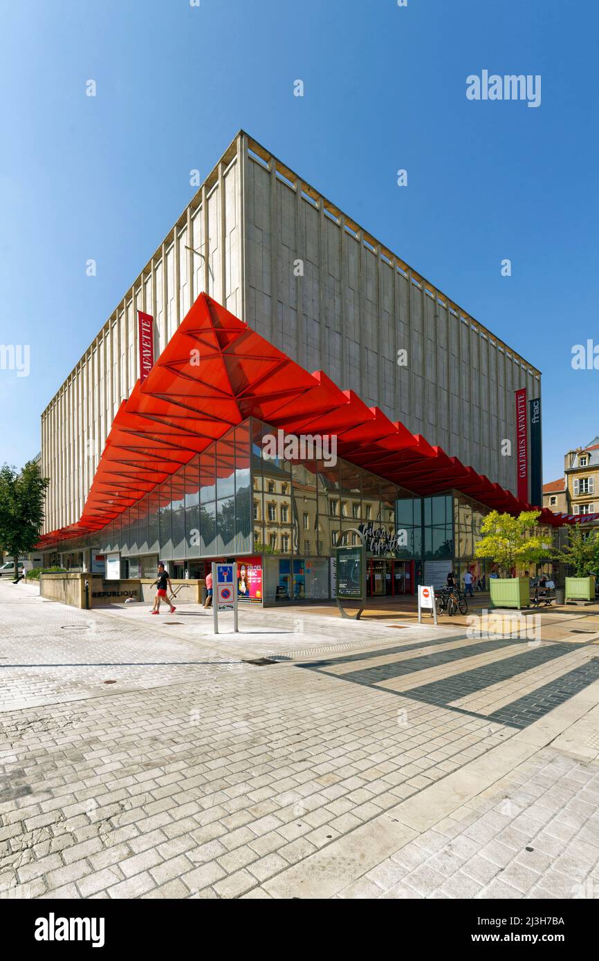 France, Moselle, Metz, Rue Winston Churchill street, Galeries Lafayette
