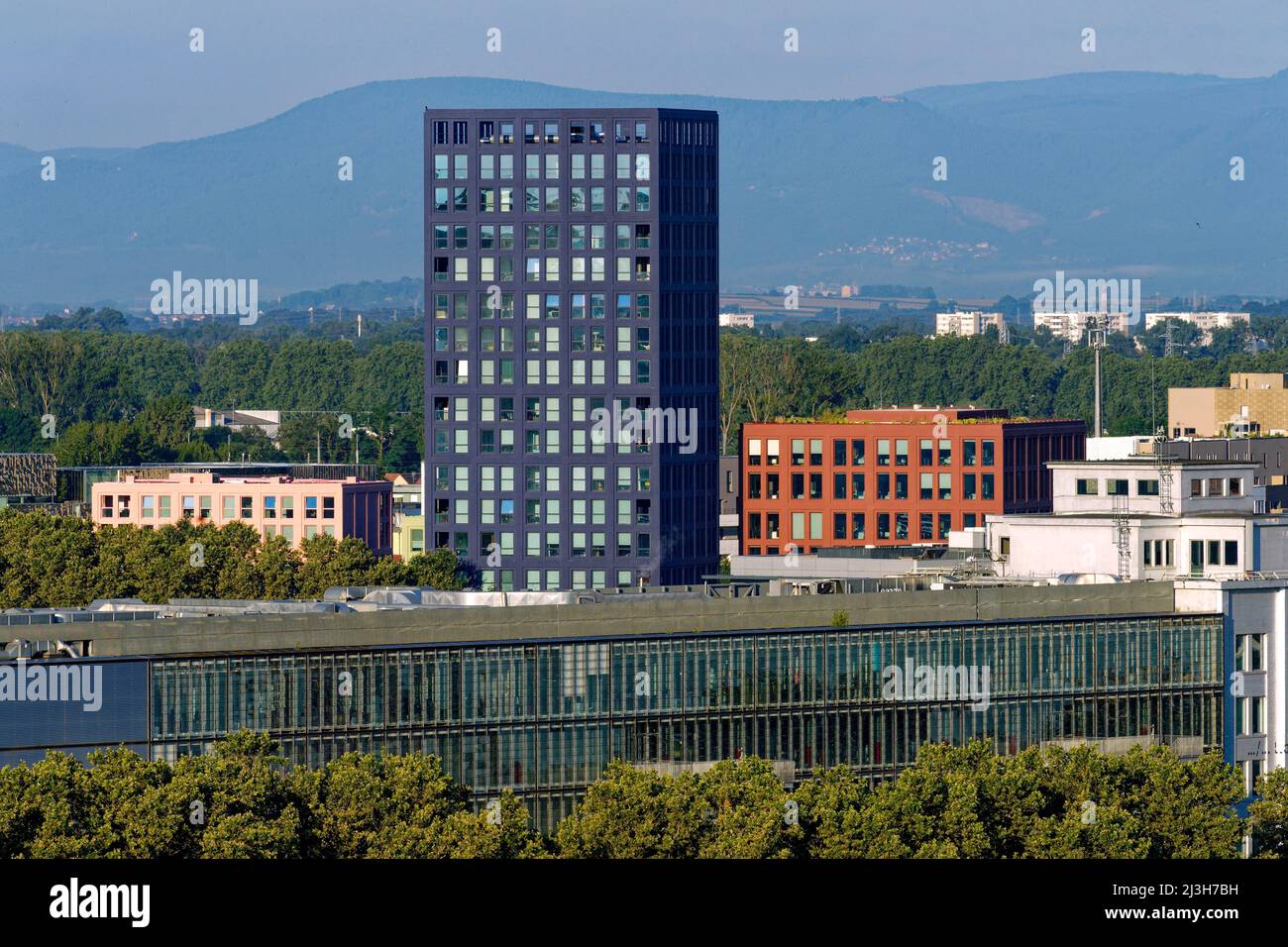 France, Bas Rhin, Strasbourg, development of port du Rhin (Rhine's ...