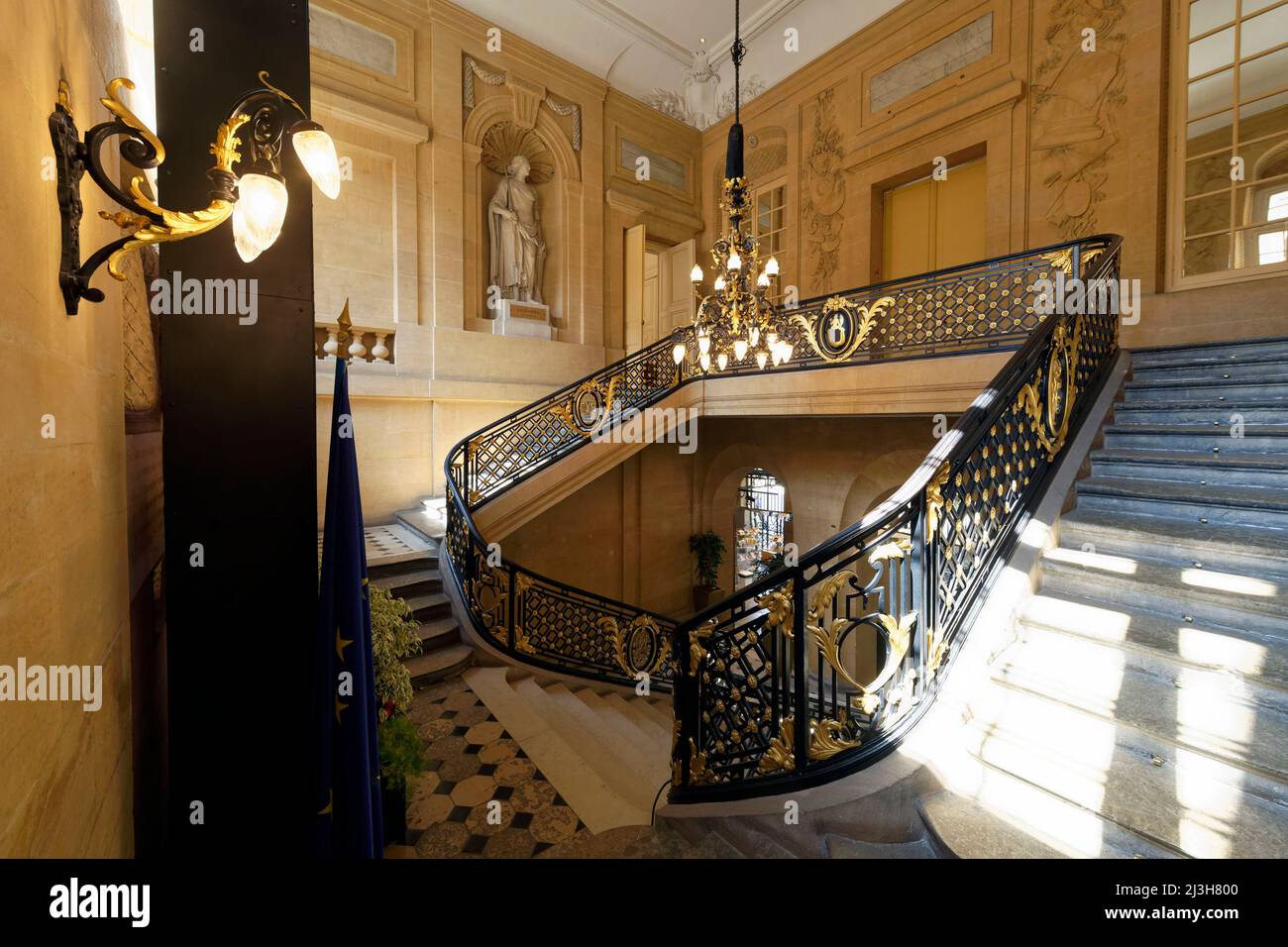 France, Moselle, Metz, the city hall, the monumental staircase Stock ...