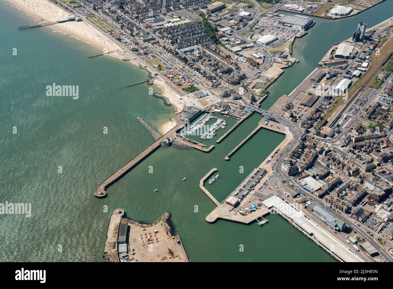 The harbour, town and High Street Heritage Action Zone, Lowestoft, Suffolk, 2016. Stock Photo