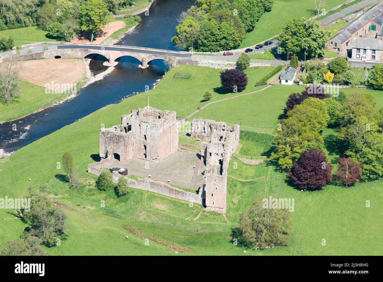 Brougham Castle and Brougham Castle Bridge, Cumbria, 2018 Stock Photo