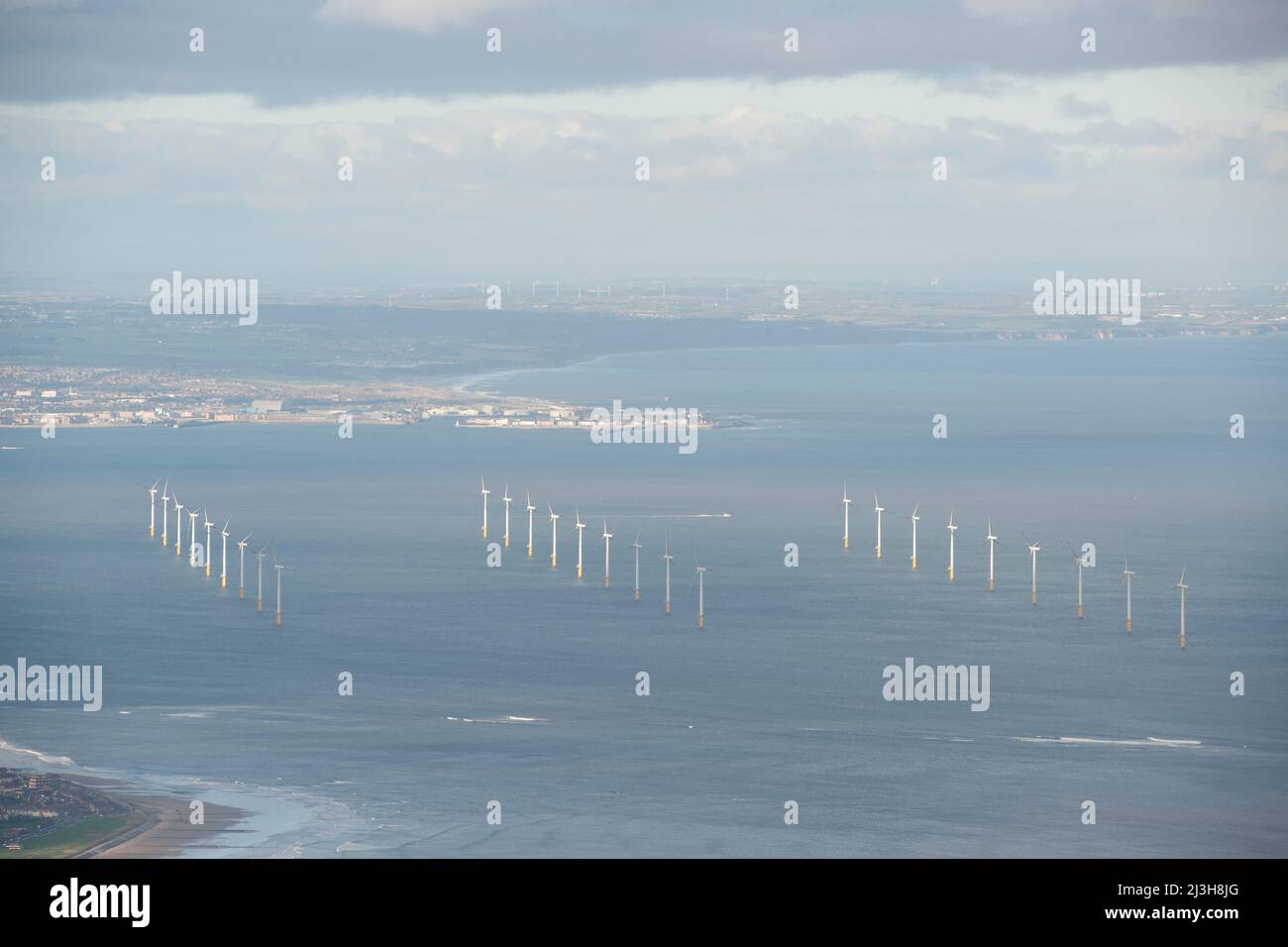 Teesside Wind Farm, Redcar and Cleveland, 2015. Stock Photo