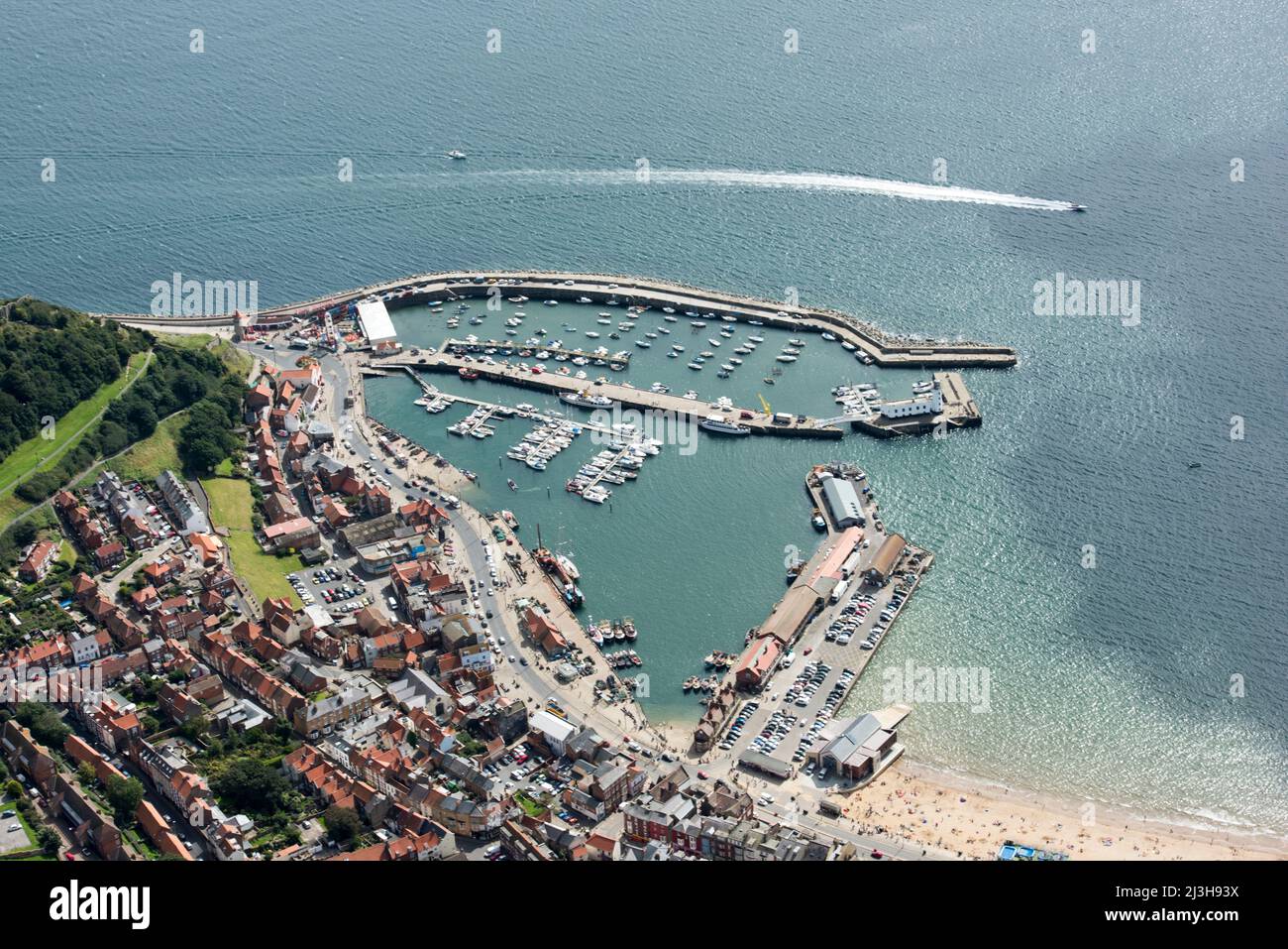 Scarborough Old and East Harbours, North Yorkshire, 2017 Stock Photo