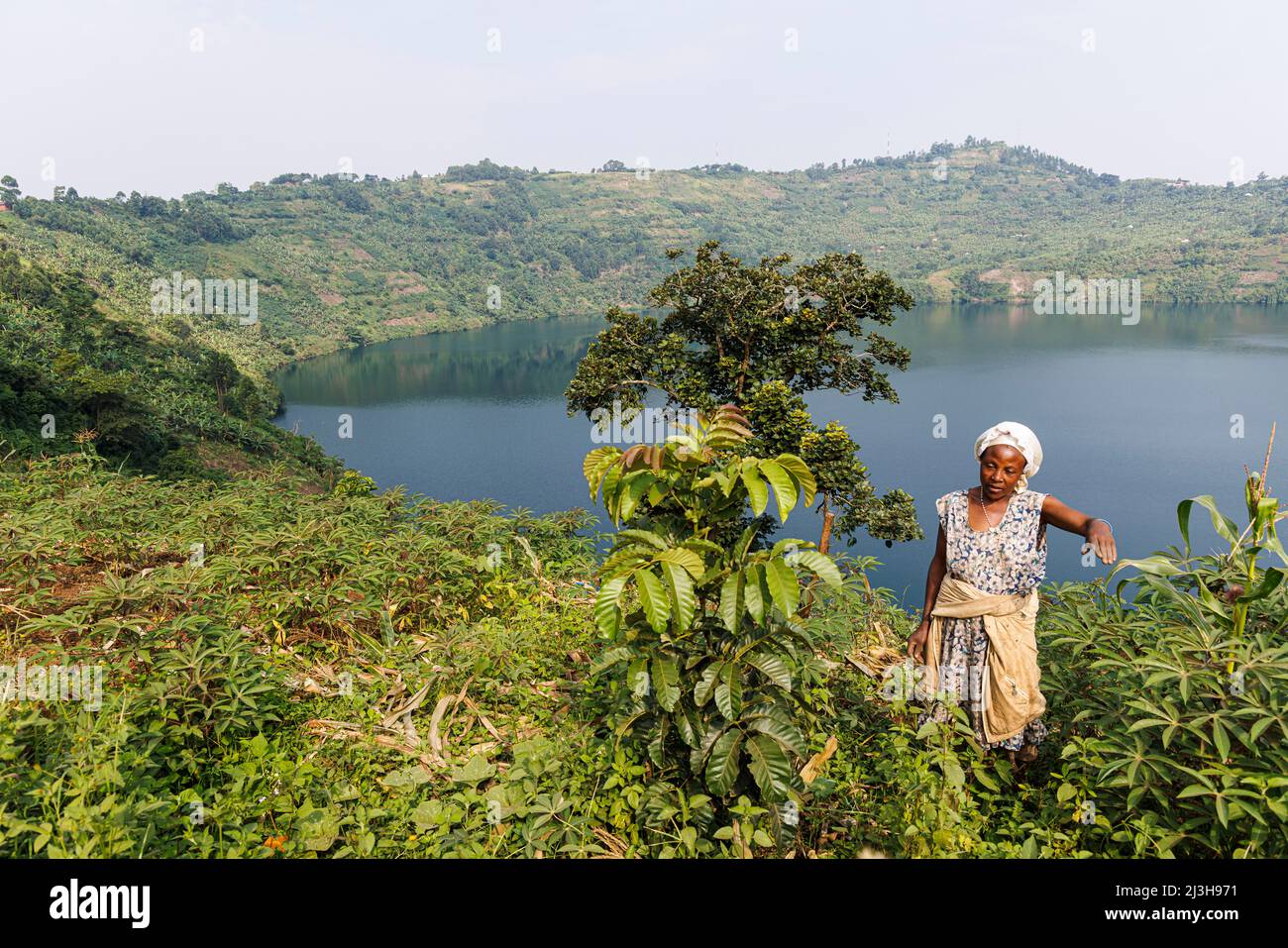 Uganda, Rubirizi district, Katunguru, Chema crater lake Stock Photo