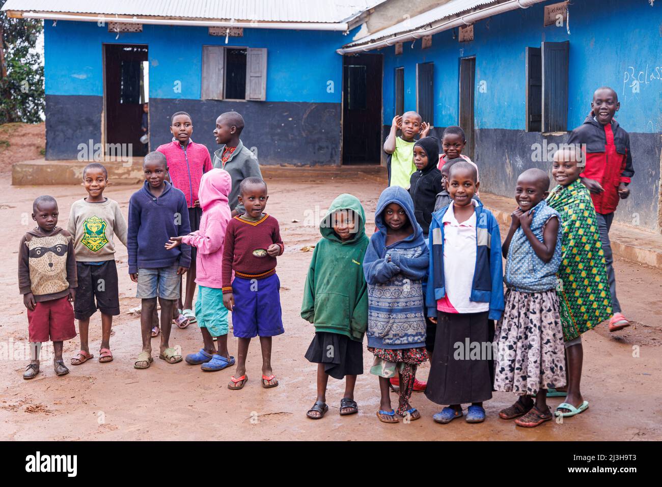 Uganda, Kanungu district, Ruhija, schoolkids Stock Photo