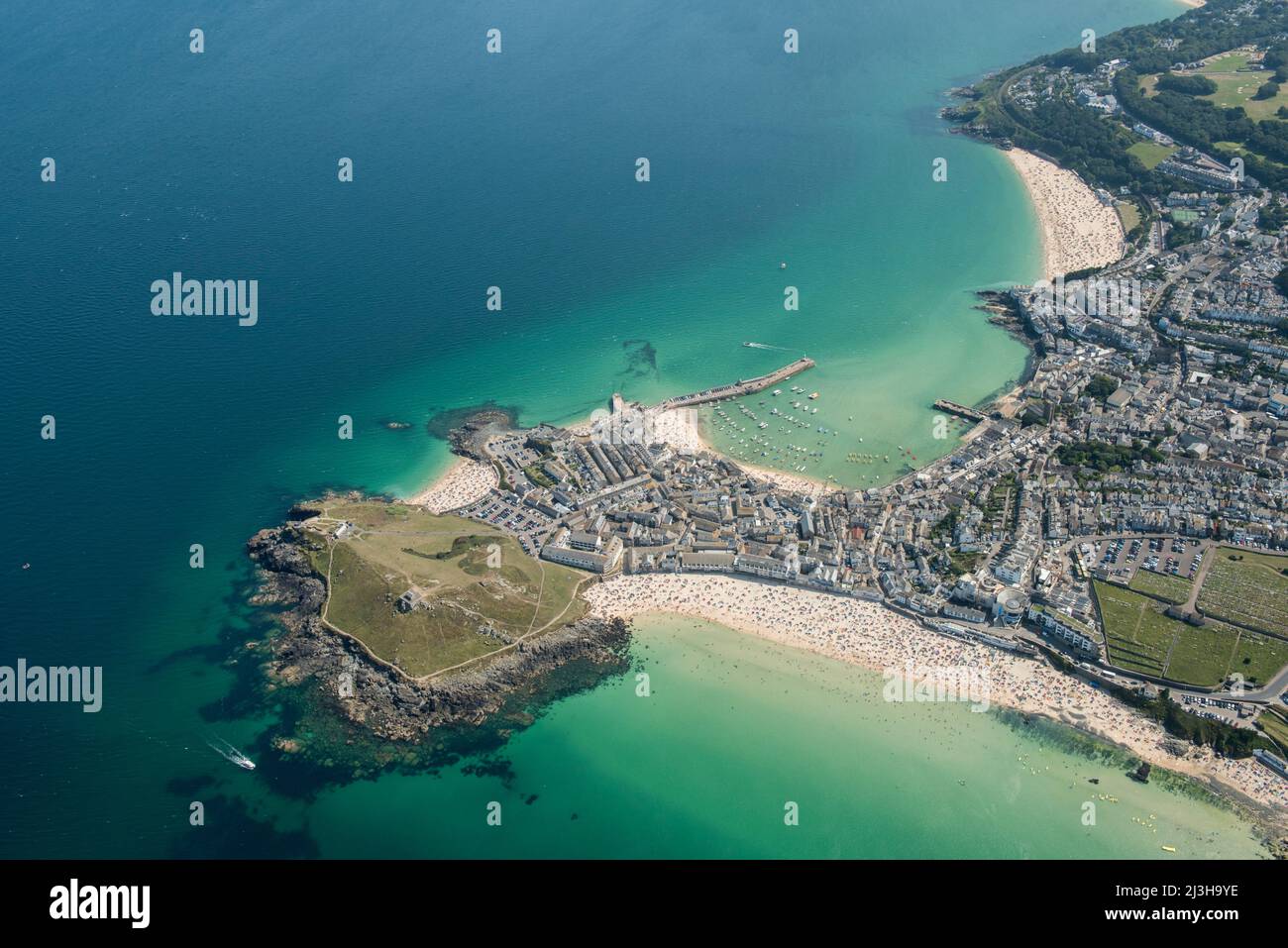 The town of St Ives in summer, Cornwall, 2016. Stock Photo