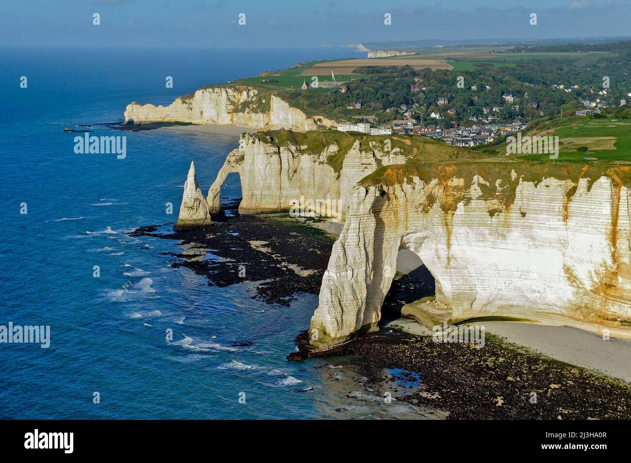 France, Seine-Maritime, the Cliffs of Etretat on the Alabaster Coast ...