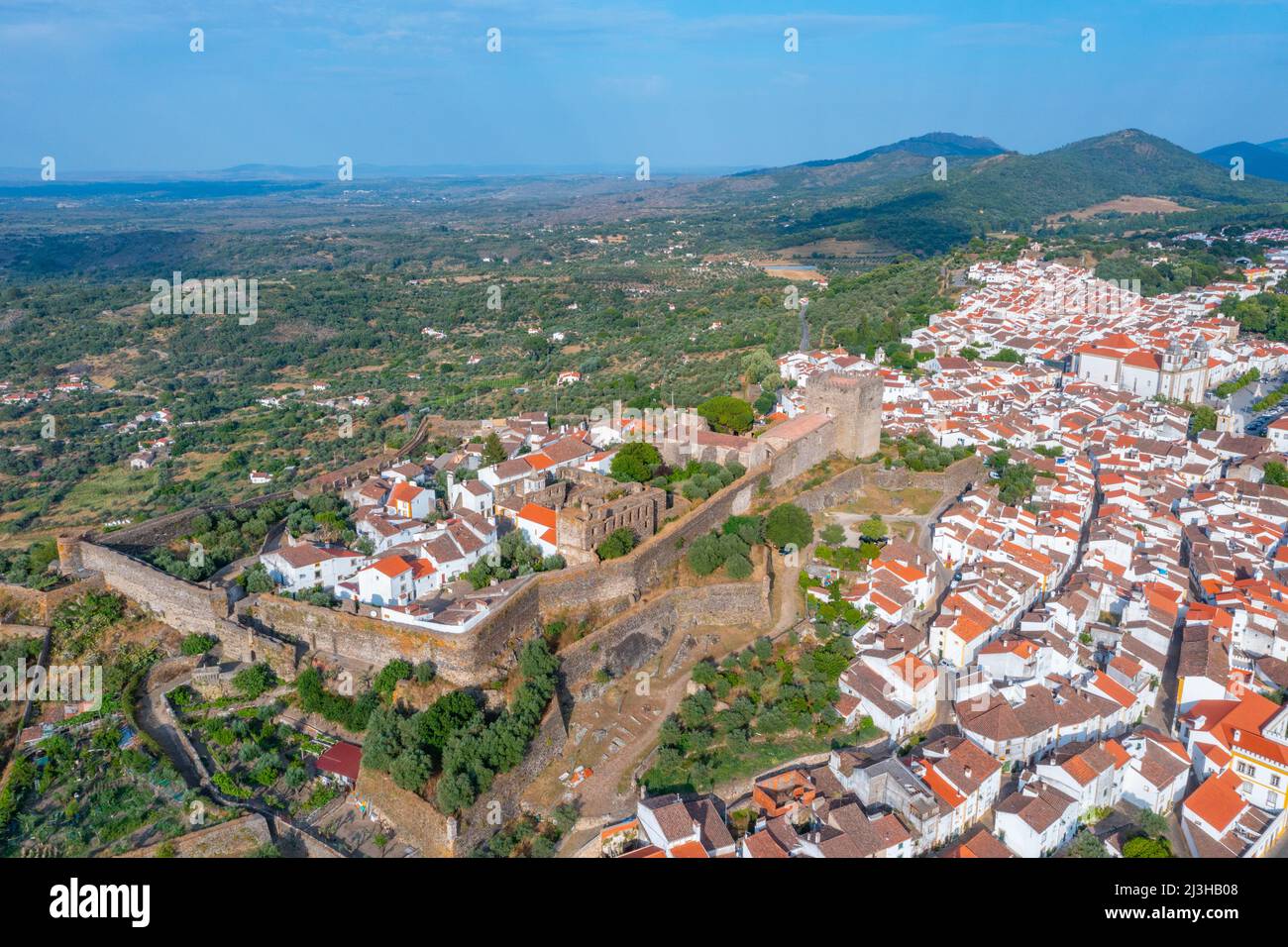 Aerial view of Portuguese town Castelo de Vide Stock Photo - Alamy