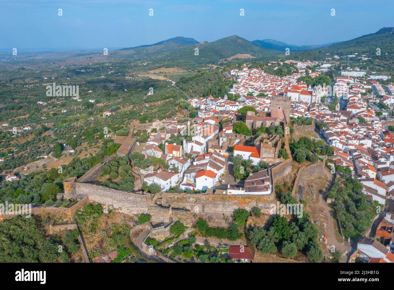 Aerial view of Portuguese town Castelo de Vide Stock Photo - Alamy