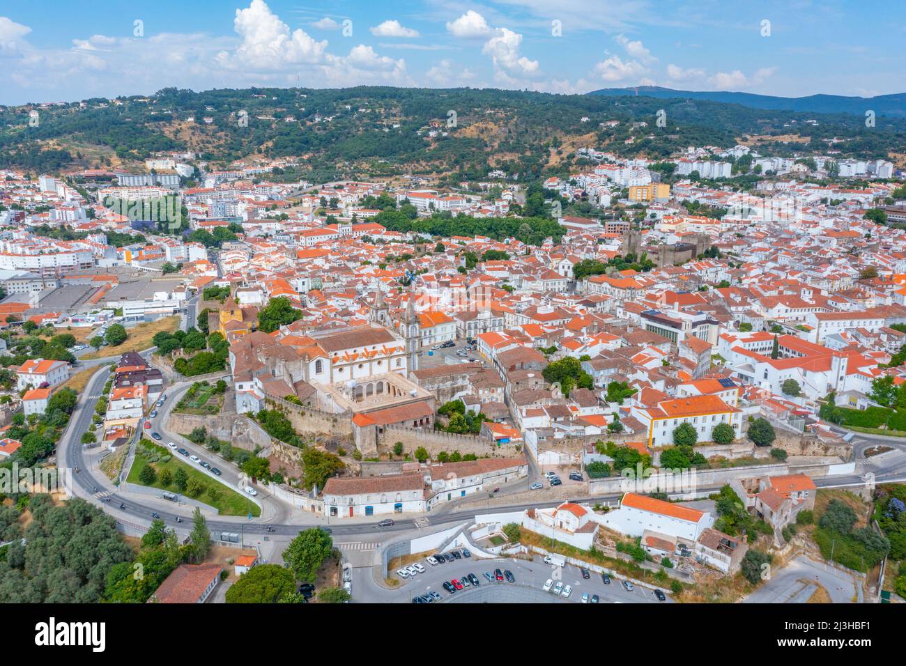 Narrow street in Portuguese town Portalegre Stock Photo - Alamy