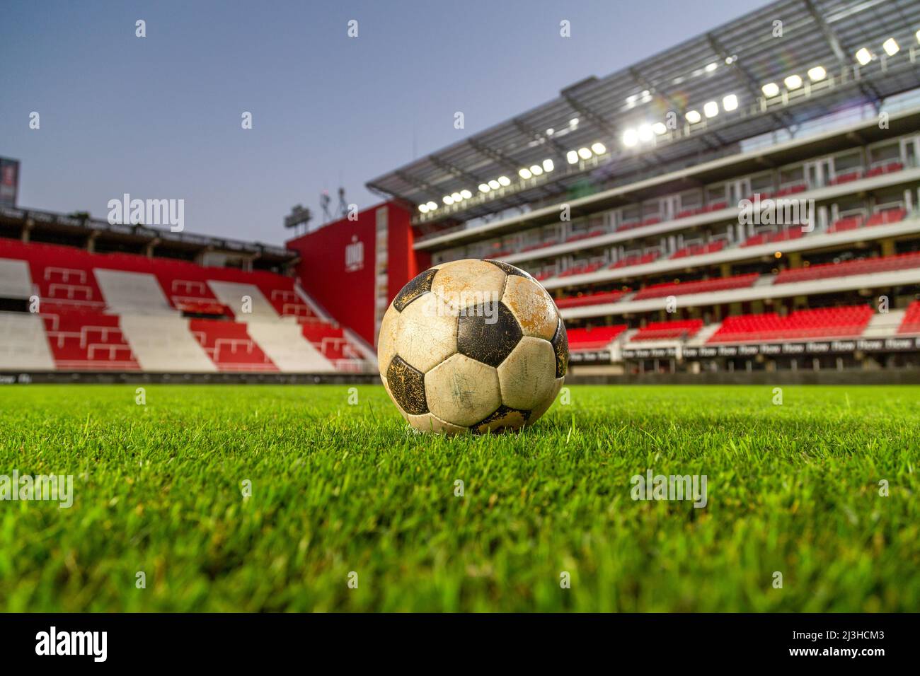 View of the UNO stadium of Estudiantes de La Plata from the playing field Stock Photo