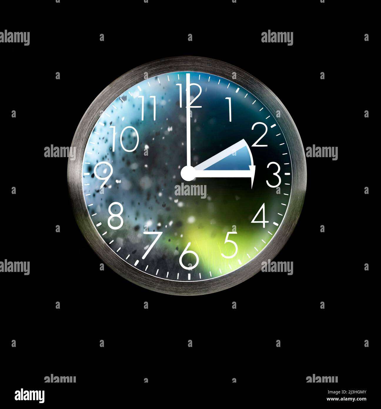 Clock face time change from winter time to summer time Stock Photo