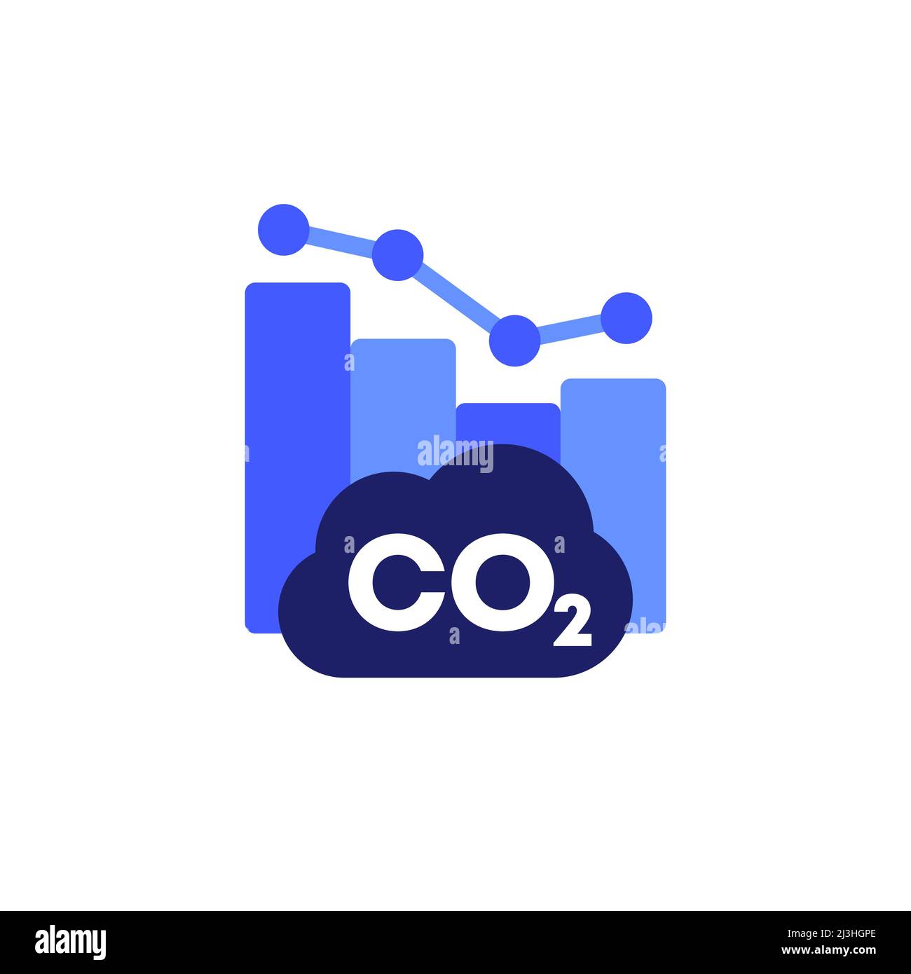 co2 gas, reducing carbon emission icon with graph Stock Vector Image ...