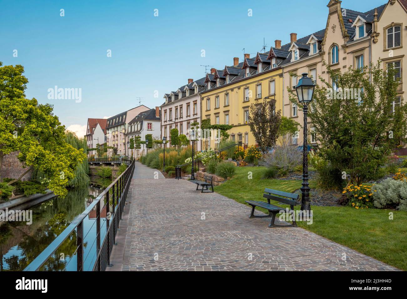 Side canal in Colmar, Alsace Stock Photo