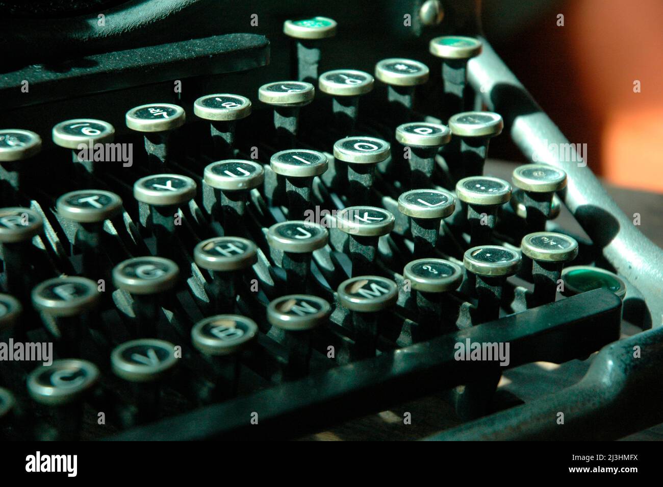 An Old manual typewriter with its working keyes with numbers and ...
