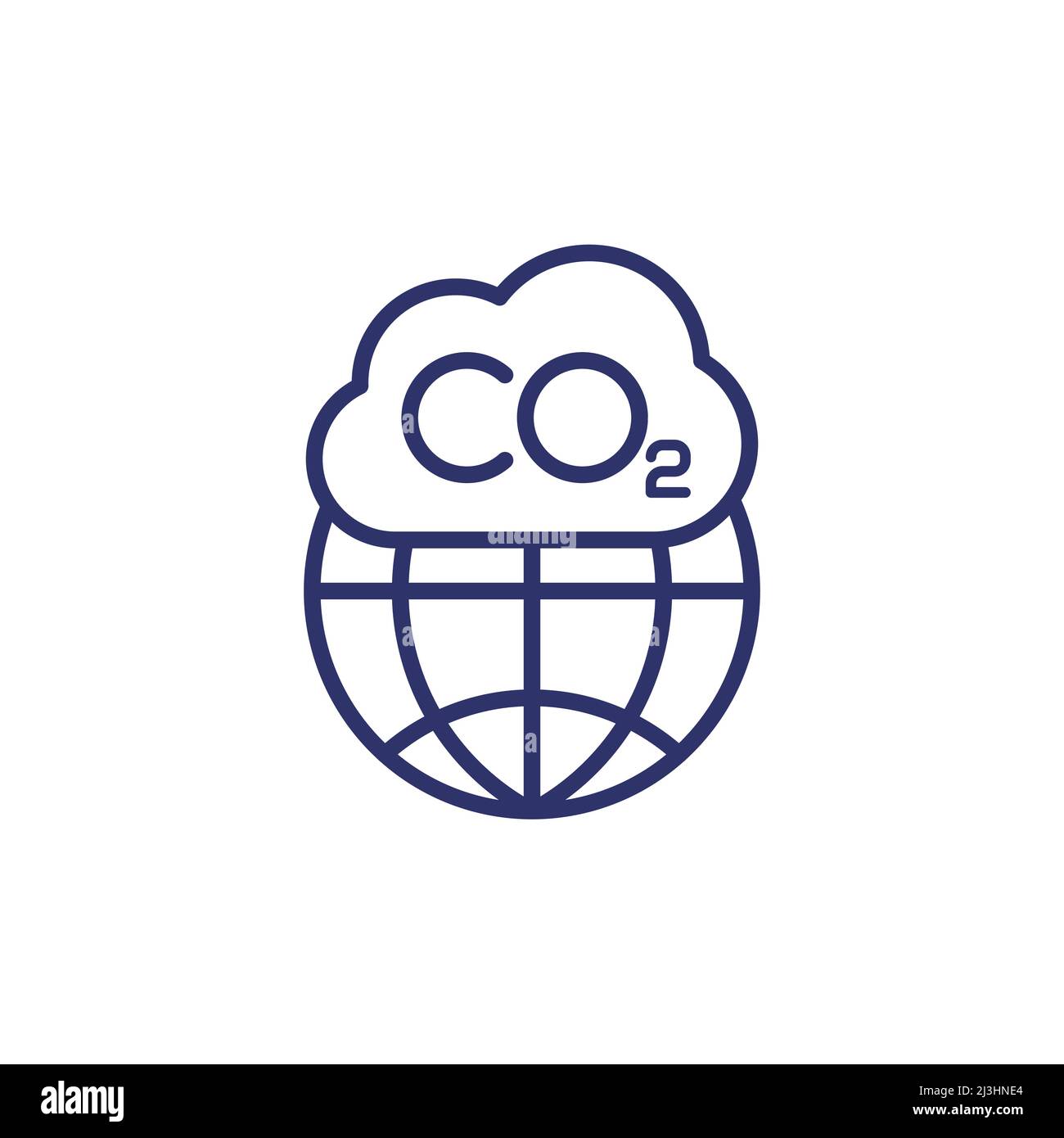 Pollution co2 line icon Cut Out Stock Images & Pictures - Alamy
