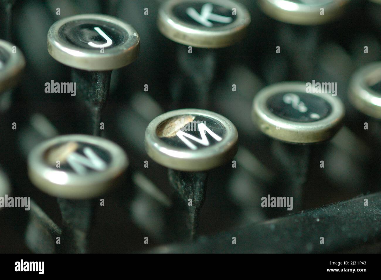An Old manual typewriter with its working keyes with numbers and ...