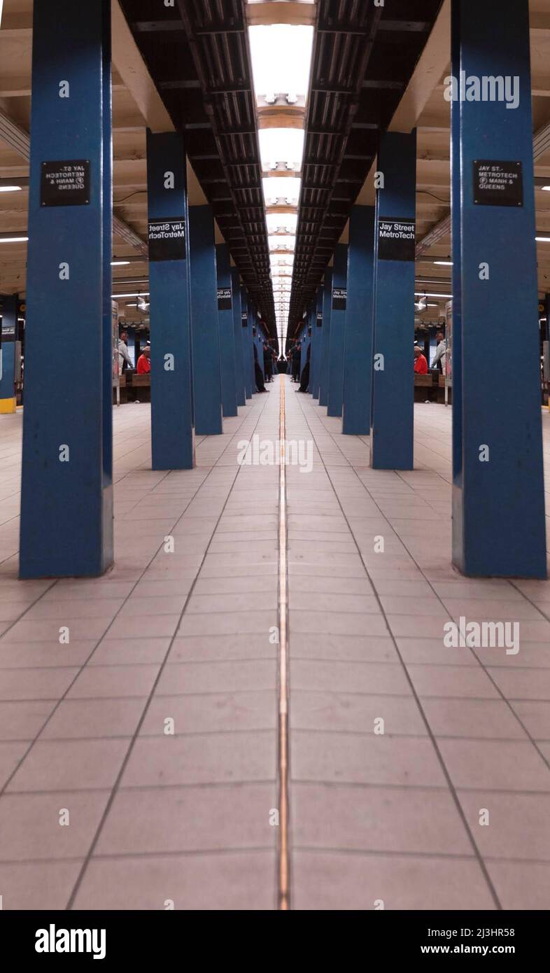 Civic Center, New York City, NY, USA, Symetrie at the metro station Stock Photo