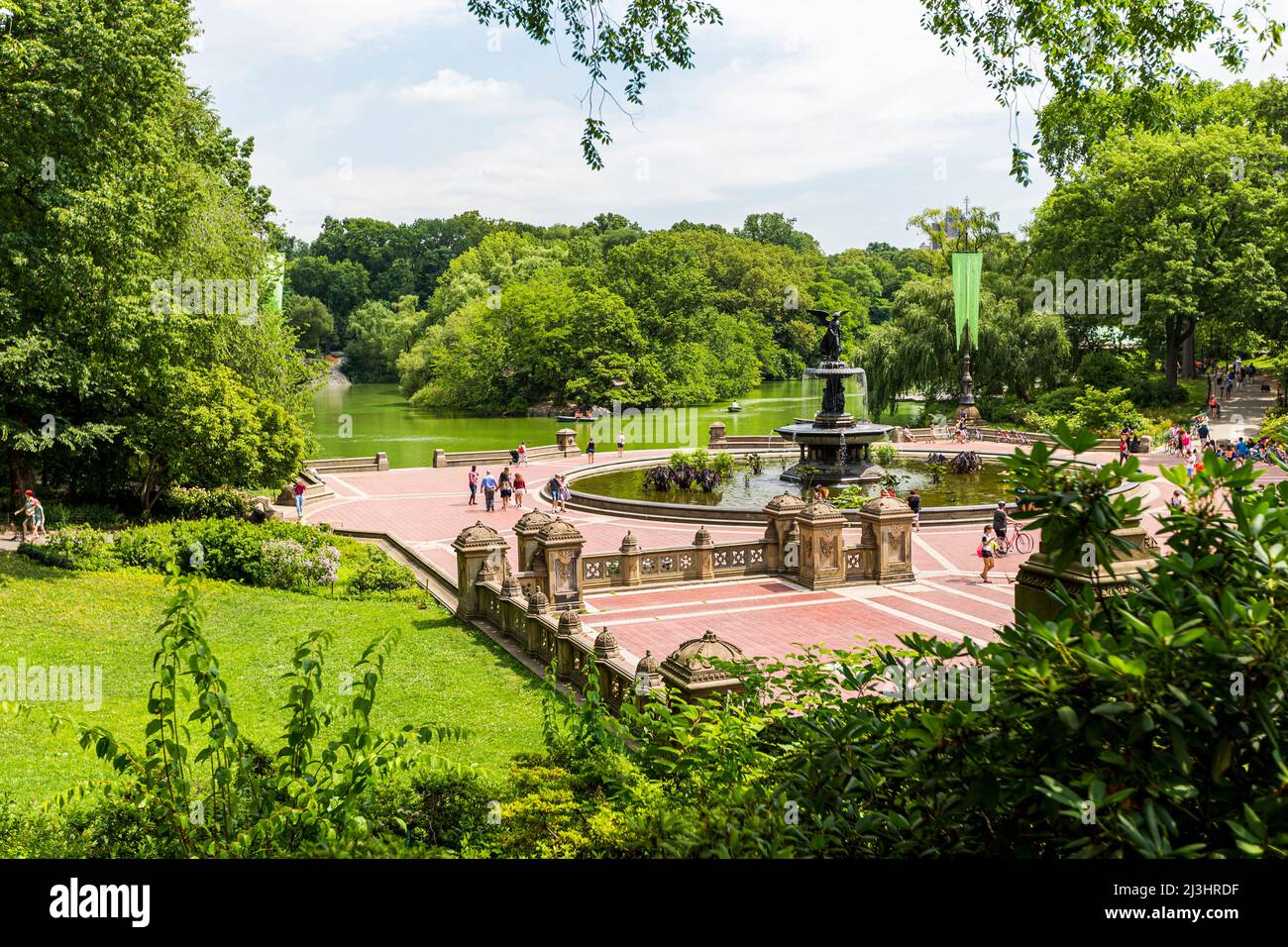 Bethesda Fountain and the lake from the terrace, Central Park, N.Y., U.S.A.