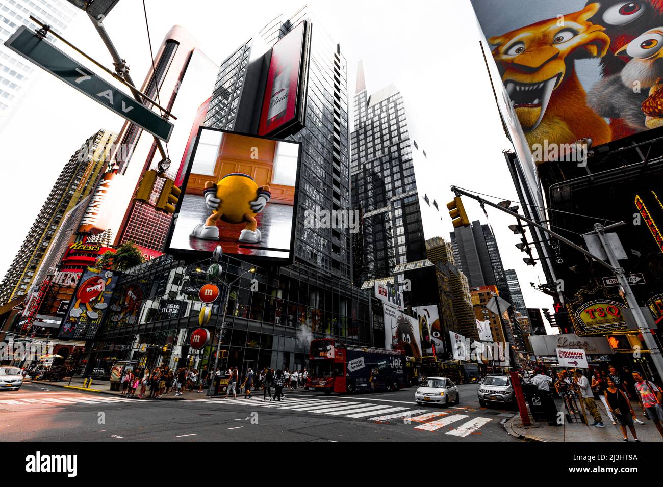 Theater District, New York City, NY, USA, So much happening at times square Stock Photo