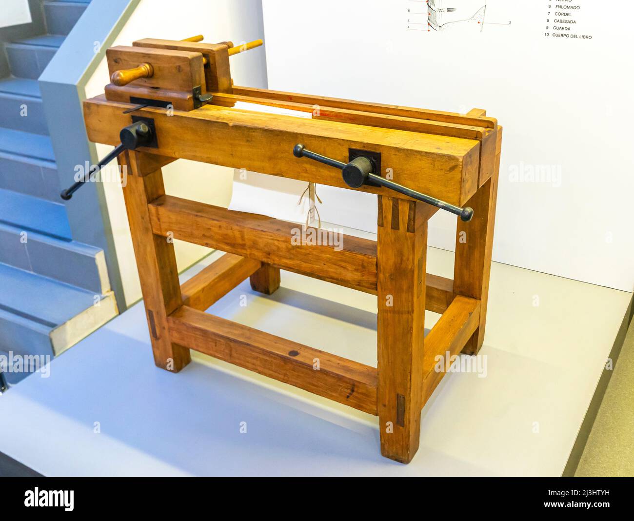 Horizontal press. Lying press. Bookbinding Mid 20th century