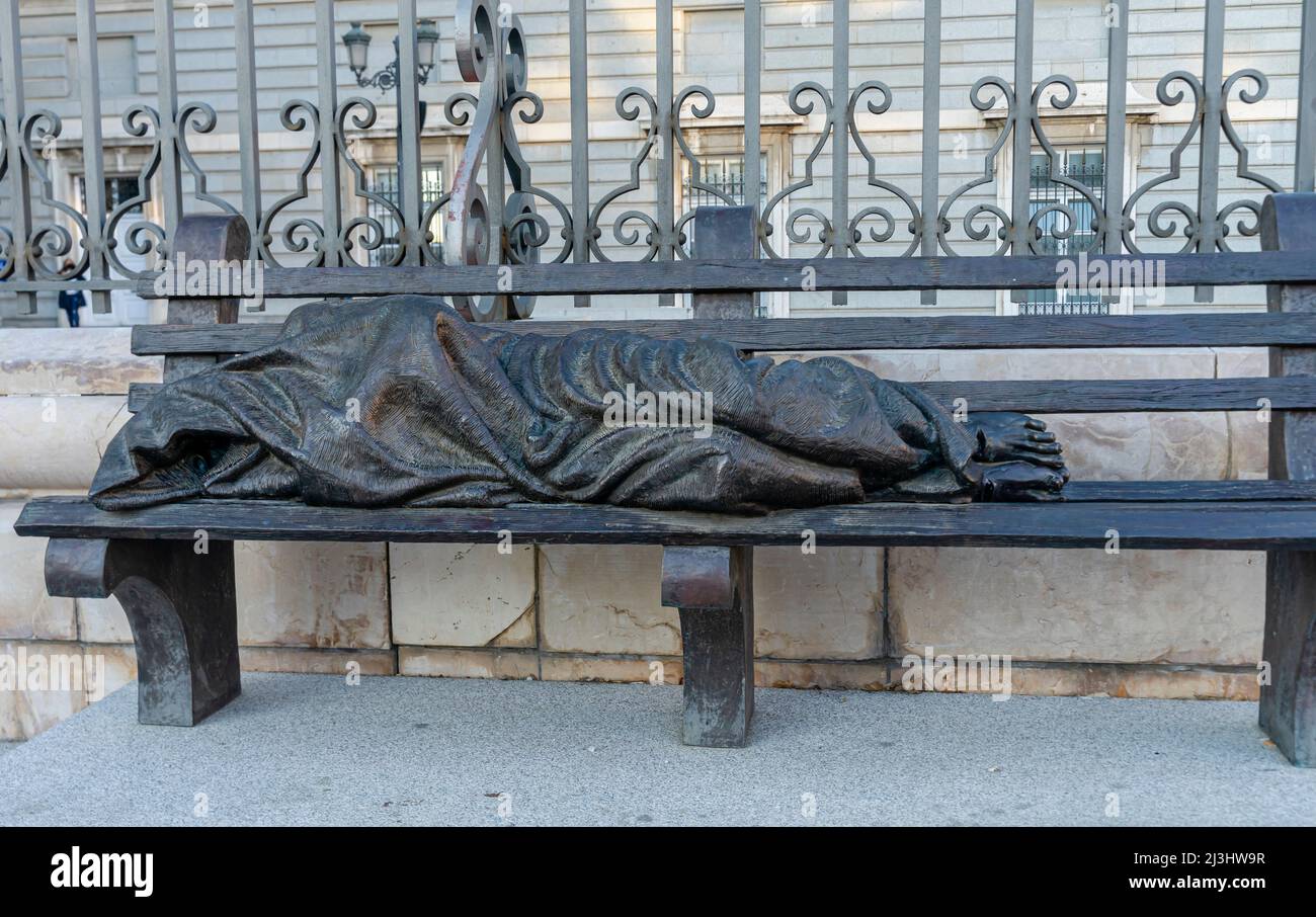 Lying person bench sculpture statue hires stock photography and images