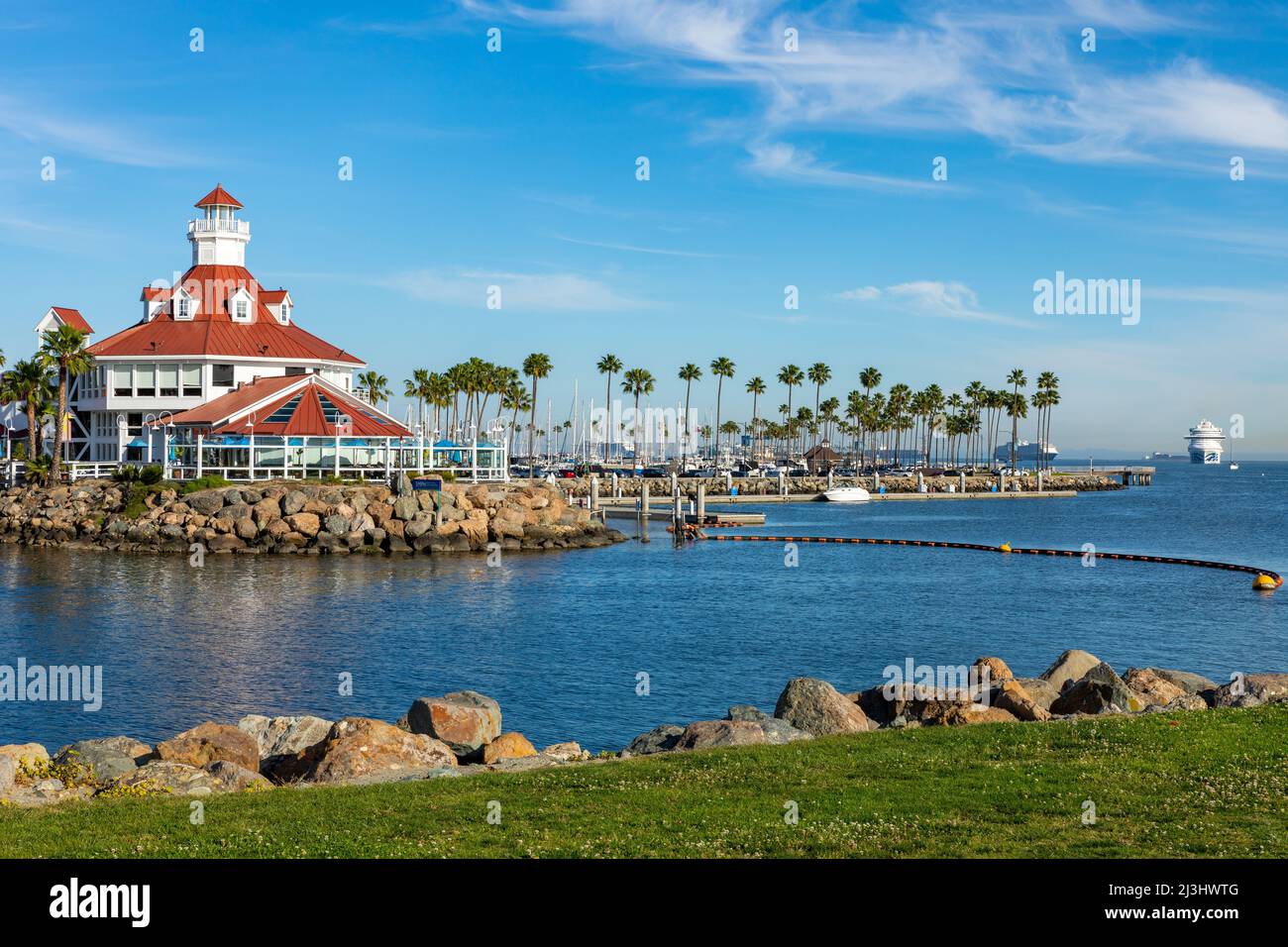 Shoreline Village in Rainbow Harbor In Long Beach, California. USA. Stock Photo
