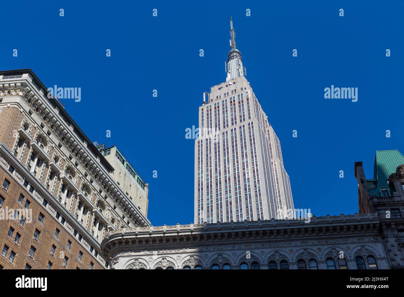 Greeley Square Park, New York City, NY, USA, Empire State Building Stock Photo